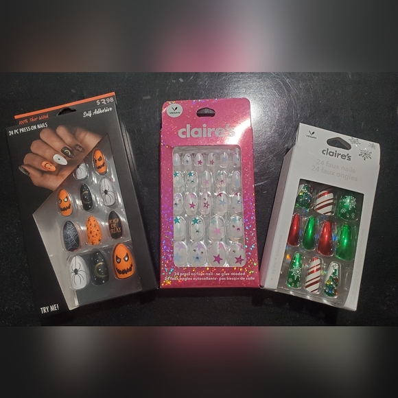 Holiday Press-on Nails Bundle Halloween Christmas - Picture 1 of 11